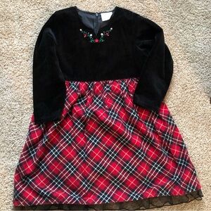 Hanna Andersson Velvet & Flannel Christmas Dress holiday 110 5 lace